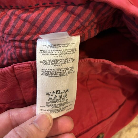 Brooks Brothers Clark Fit Salmon Chino Pants W31/L30 Cotton Mens Casual Wear - Picture 6 of 8